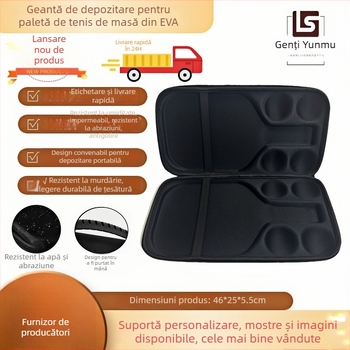 Geantă de depozitare pentru racheta de ping-pong EVA, husă rigidă cu imprimare logo, Yunmu, Zhejiang, accesoriu sportiv