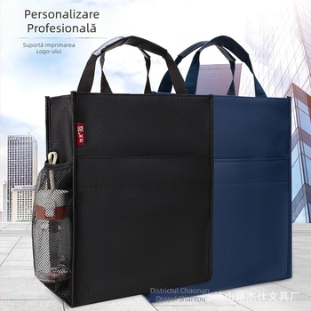 Geantă pentru studenți cu fermoar din pânză 840 Oxford, grosime 3 mm, greutate 180 g, capacitate mare pentru documente și materiale de birou