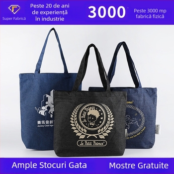 Geantă din pânză personalizată, cu capacitate mare, pentru studenți, geantă de umăr pentru cumpărături, imprimată