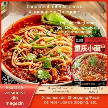 Sos de condimente pentru tăiței, picant, prăjit manual, ambalaj individual, 300 g, valabil 12 luni, depozitare la temperatura camerei