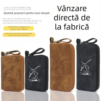 Geantă din piele PU pentru năluci cu paiete, husă portabilă pentru momeli mici și depozitare pentru cârlige