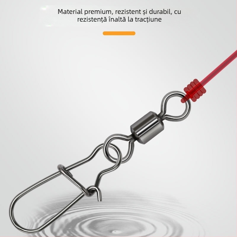 Conector cu inel în formă de 8, cu pivot american și pin întărit — samol, oțel inoxidabil + oțel carbon