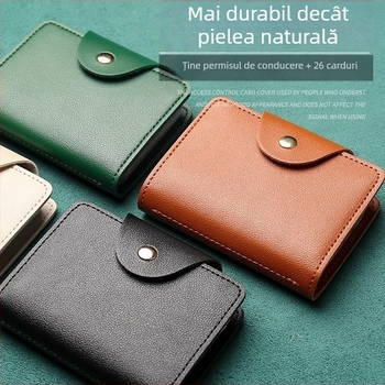 Portcard unisex din PU, brand Jane Leopard, stil Urban Simplicity, căptușeală din piele sintetică, funcții: depozitare carduri și protecție împotriva furtului