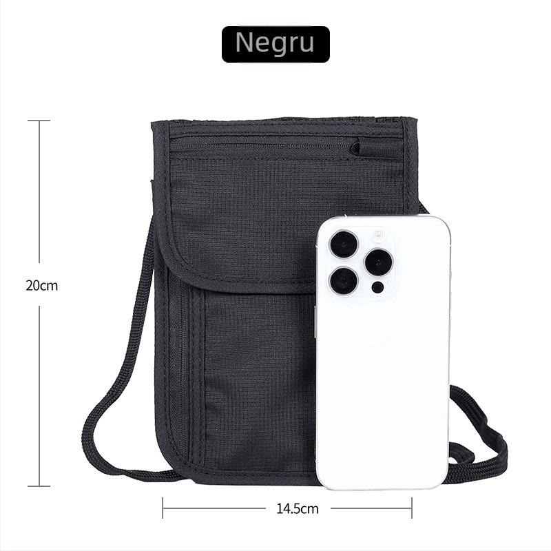 Husă RFID pentru pașaport, husă crossbody multifuncțional antifurt, pentru pașaport și documente, material Oxford, impermeabil, respirabil