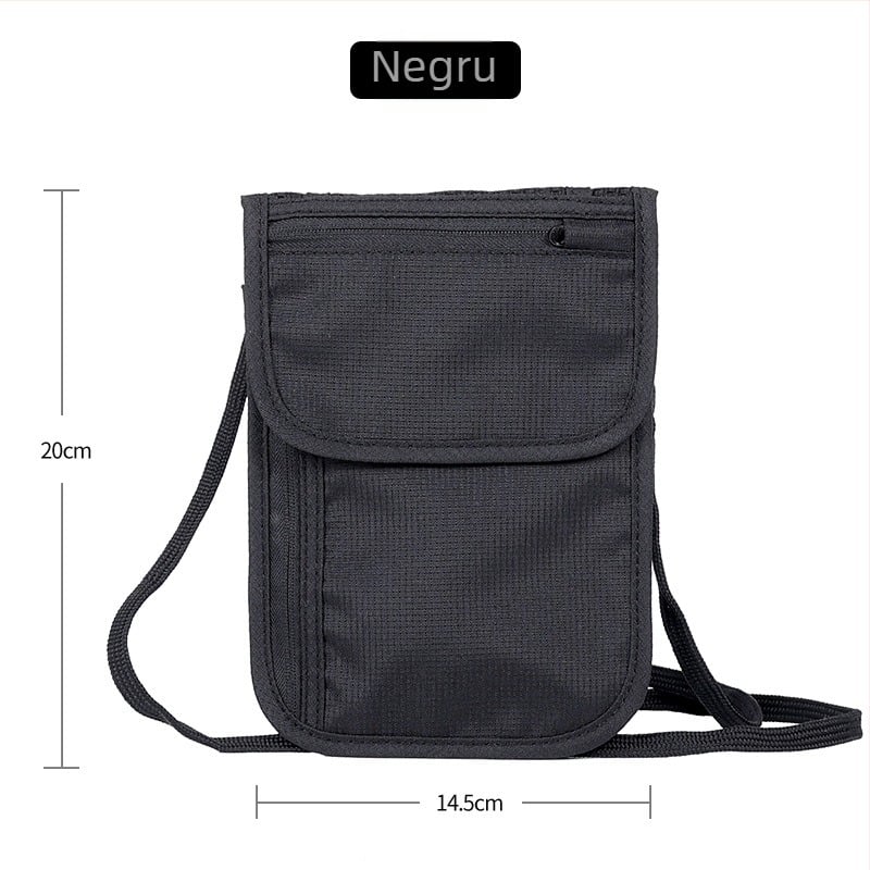 Husă RFID pentru pașaport, husă crossbody multifuncțional antifurt, pentru pașaport și documente, material Oxford, impermeabil, respirabil