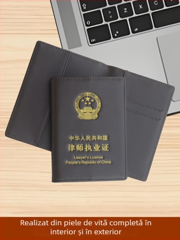 Holder pentru card de avocat și documente, din piele naturală, ultra-subțire, cu buzunare pentru carduri