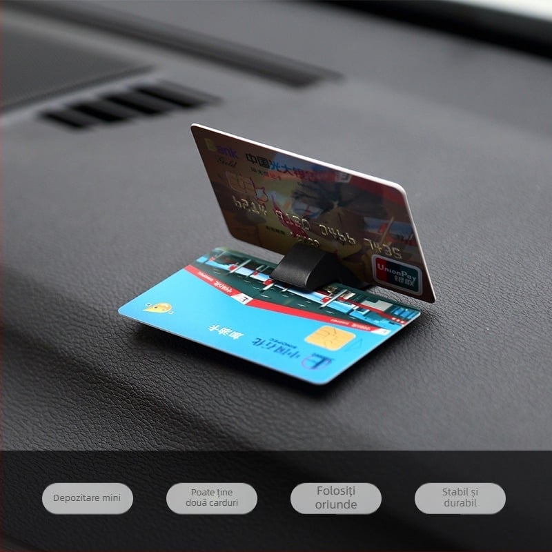 Clip de card pentru mașină — suport multifuncțional pentru carduri, suport pentru bilete și certificate (ABS, 44×34×16 mm, personalizare disponibilă)