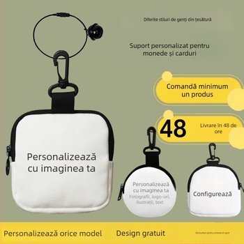 Portofel pentru monede cu cataramă pentru carduri, din pânză, model anime, stil street-fashion