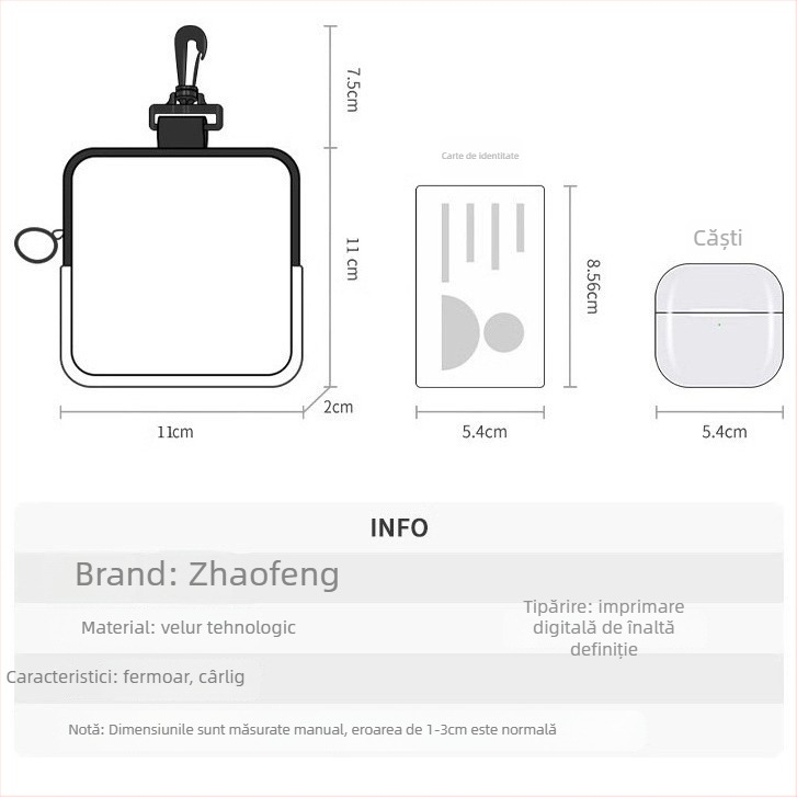 Portofel pentru monede cu cataramă pentru carduri, din pânză, model anime, stil street-fashion