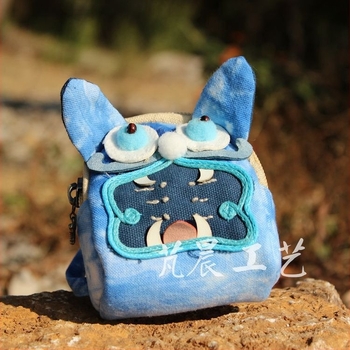 Geantă din pânză pentru căști și chei, cu motiv animal, unisex, căptușeală din bumbac