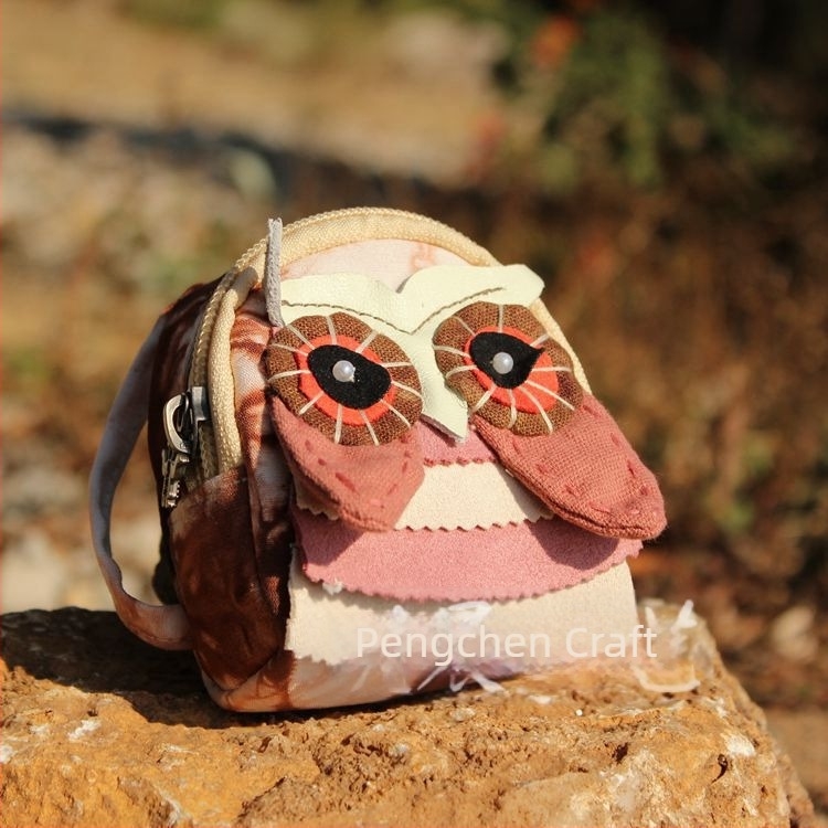 Geantă din pânză pentru căști și chei, cu motiv animal, unisex, căptușeală din bumbac