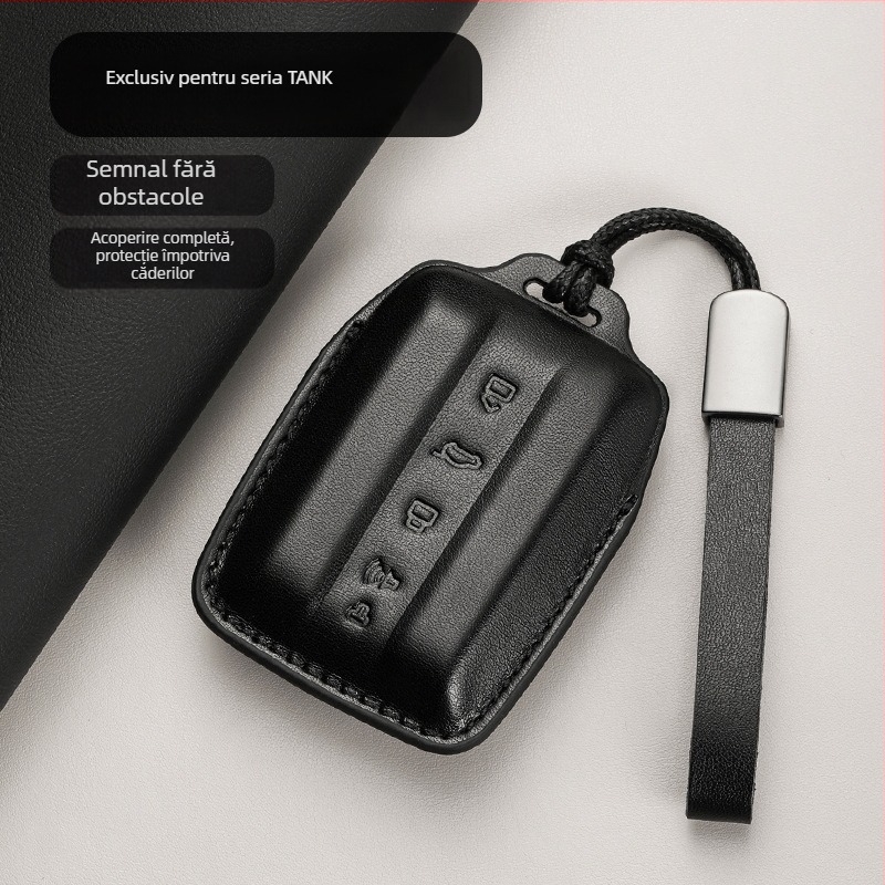 Husă pentru cheie de mașină Tank 300 din piele autentică, cataramă, stil simplu, personalizare disponibilă