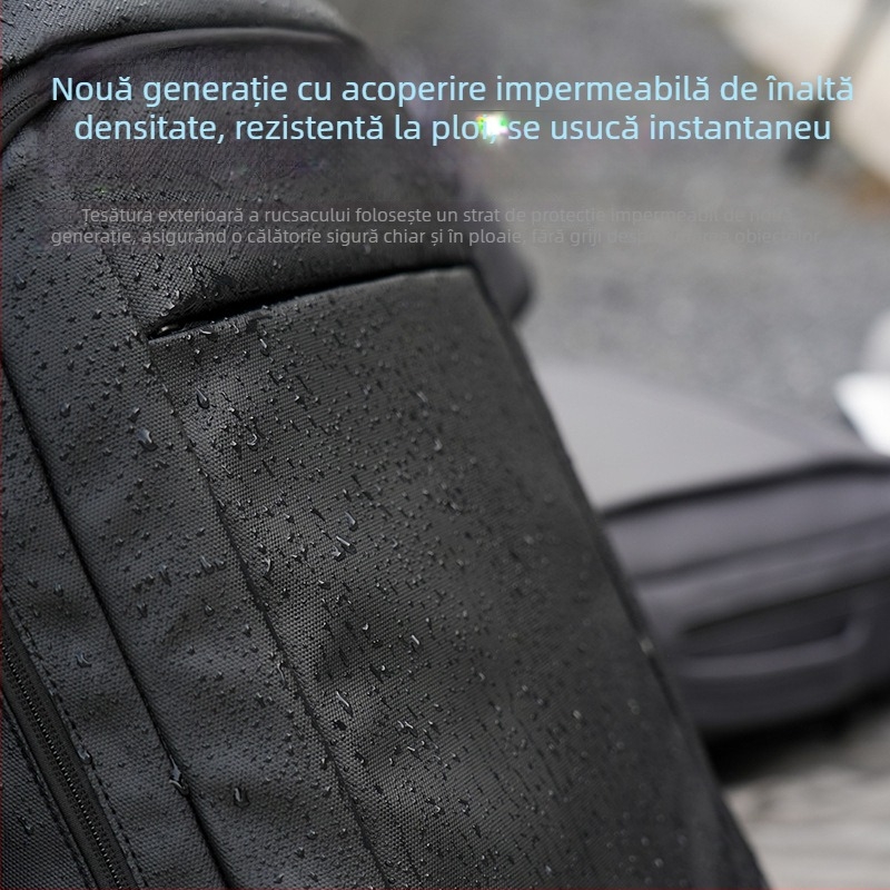 Rucsac pentru laptop pentru bărbați, capacitate mare, material rezistent la apă, extensie USB, bretele curbate, 20-35L