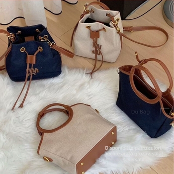 Geantă de damă PU bucket, moale, căptușeală nylon, închidere magnetică, buzunar intern cu fermoar