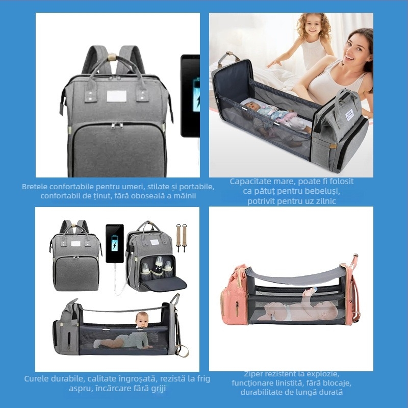 Rucsac matern, capacitate mare 20–35L, material Oxford, deschidere cu fermoar, buzunar interior cu fermoar, bretele duble