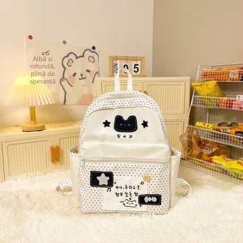 Rucsac cu imprimeu anime, construcție din nylon, capacitate 20–35 L, compatibil cu laptop de 13 inchi