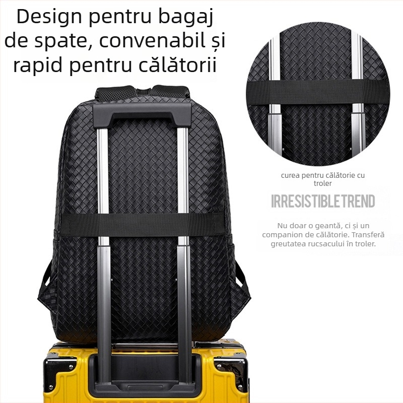 Rucsac unisex din PU pentru relaxare și călătorii – 20–35L, compatibil cu laptop de 16 inch, curea cu pernă de aer