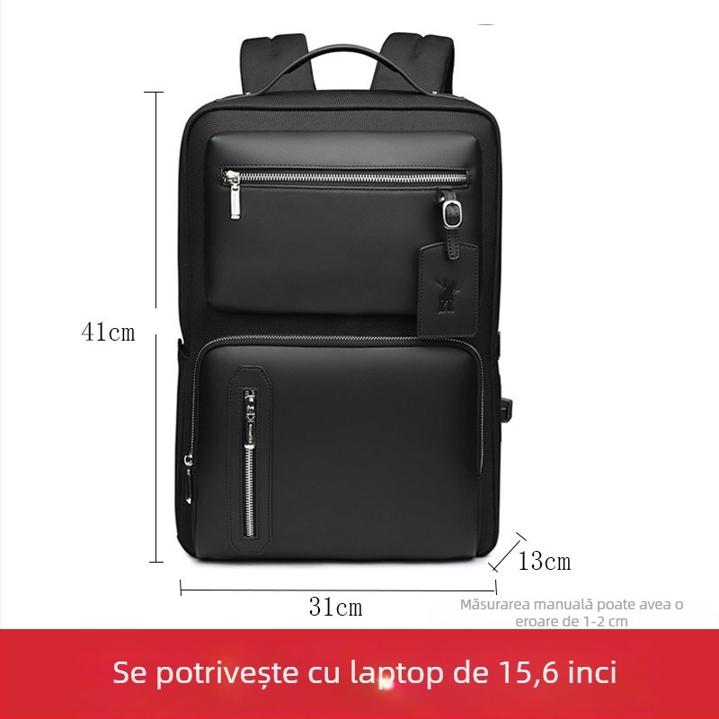 Rucsac pentru bărbați din PU leather pentru afaceri – 20–35L, rucsac laptop, călătorii de afaceri