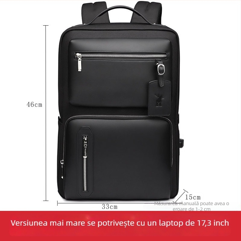 Rucsac pentru bărbați din PU leather pentru afaceri – 20–35L, rucsac laptop, călătorii de afaceri