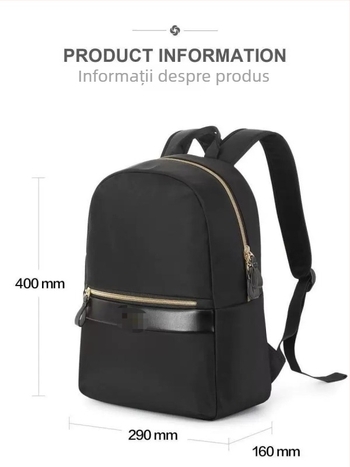 Rucsac din piele PU, stil urban minimalist, capacitate sub 20 L, căptușeală din nylon, curele cu pernă de aer, model cu litere