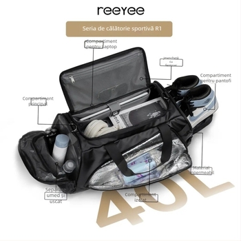 Reeyee rucsac bărbătește portabil, business casual, multifuncțional, 20–35L, impermeabil, material Oxford, compatibil cu laptop de 15 inch, panou dorsal ergonomic