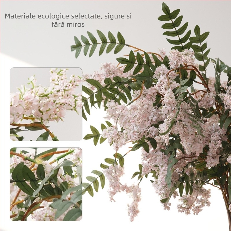 Buchet artificial cu flori de liliac, brand Plain state, formă: ramură unică, utilizare: Alte