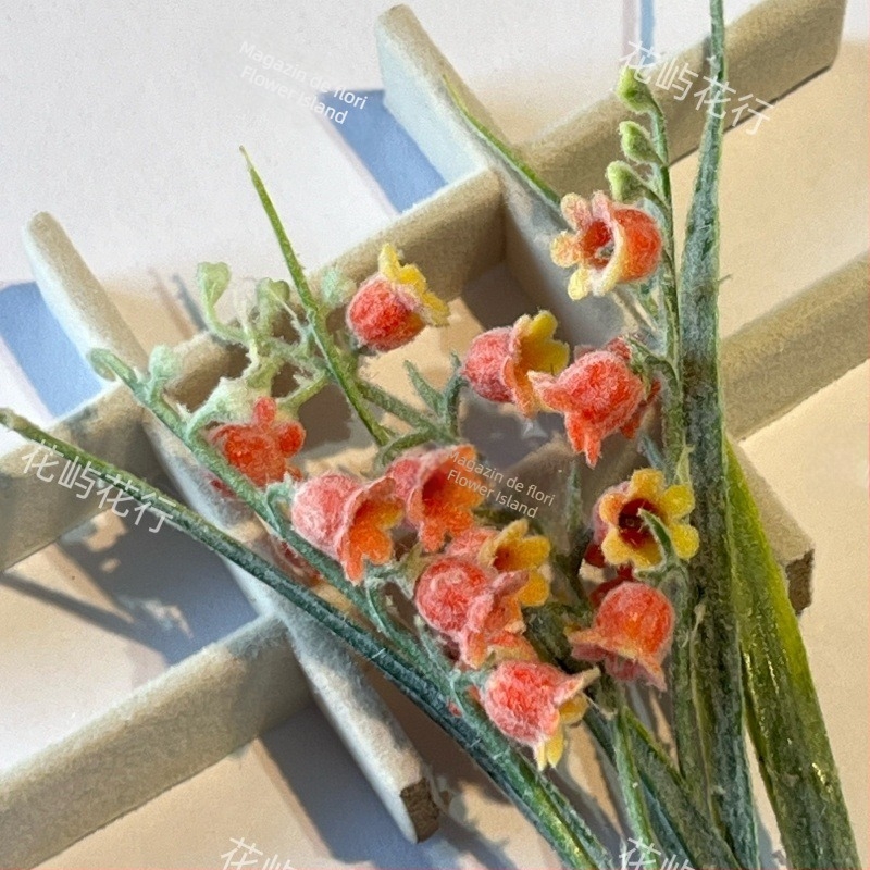 Kit DIY pentru Flori Veșnice – buchet artificial cu flori flokate pentru decorul casei, gata de cadou (Cod: Gf 16107 b; Material: Alte; Varietate: Lily; Ocazii de cadou: Absolvire, Suvenir de călătorie, Întâlnire la petrecere)