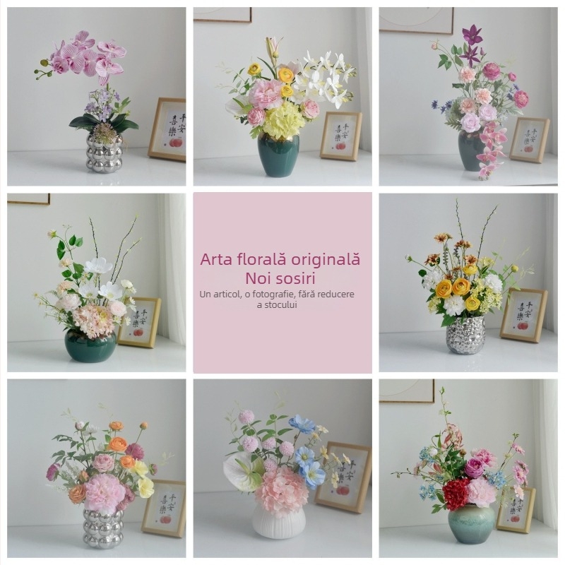 Vază ceramică cu Peony, decor floral pentru masă, utilizare casnică