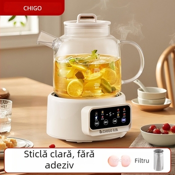 Chigo Ceainic de sănătate cu corp din sticlă borosilikat, 1–1.5 L, 220 V, 500–1000 W, Model Jx-101, Control tactil