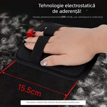 Mănușă pentru îndepărtarea părului de animale, cu sarcină statică — pentru pisici, curățare în două direcții, perie-pieptene, cutie cu 200 buc.