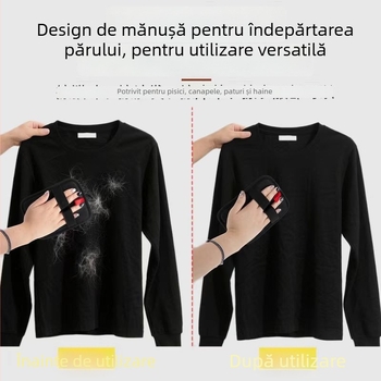 Mănușă pentru îndepărtarea părului de animale, cu sarcină statică — pentru pisici, curățare în două direcții, perie-pieptene, cutie cu 200 buc.