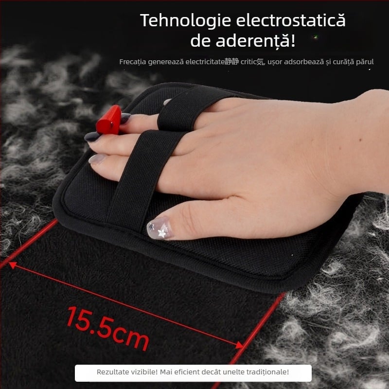 Mănușă pentru îndepărtarea părului de animale, cu sarcină statică — pentru pisici, curățare în două direcții, perie-pieptene, cutie cu 200 buc.