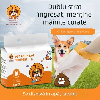 Saci biodegradabili pentru gunoiul de câine, dublu strat, portabili și de grosime mare pentru colectarea fecalelor