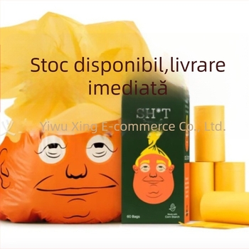 Pungi pentru deșeuri de animale de companie - Temă prezidențială, tip rulou, plastic, grosime regulată, 60 de bucăți