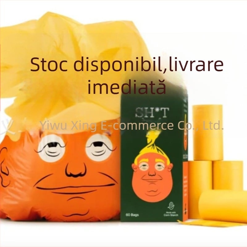 Pungi pentru deșeuri de animale de companie - Temă prezidențială, tip rulou, plastic, grosime regulată, 60 de bucăți