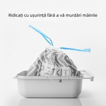 Saci biodegradabili HDPE pentru gunoiul pisicii, rolă cu 20 de bucăți – saci ecologici pentru toaleta pisicii Small PetKit