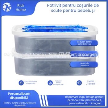 Refil pentru litiera pisicilor, compatibil cu Genie refill box, deodorant pentru mirosuri, recipient anti mirosuri, saci de gunoi, material ecologic, eliminare excremente