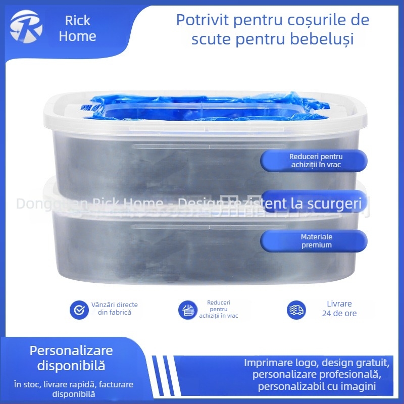 Refil pentru litiera pisicilor, compatibil cu Genie refill box, deodorant pentru mirosuri, recipient anti mirosuri, saci de gunoi, material ecologic, eliminare excremente