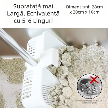 Lopată pentru nisip de pisici cu mâner lung din oțel inoxidabil — metal, Brand Little Nian, pentru animale de companie
