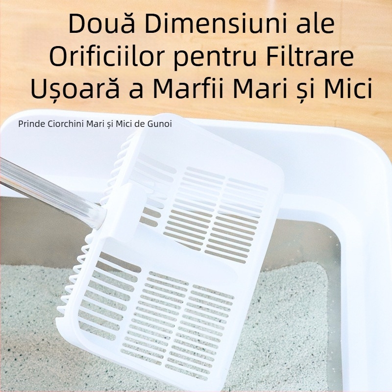 Lopată pentru nisip de pisici cu mâner lung din oțel inoxidabil — metal, Brand Little Nian, pentru animale de companie