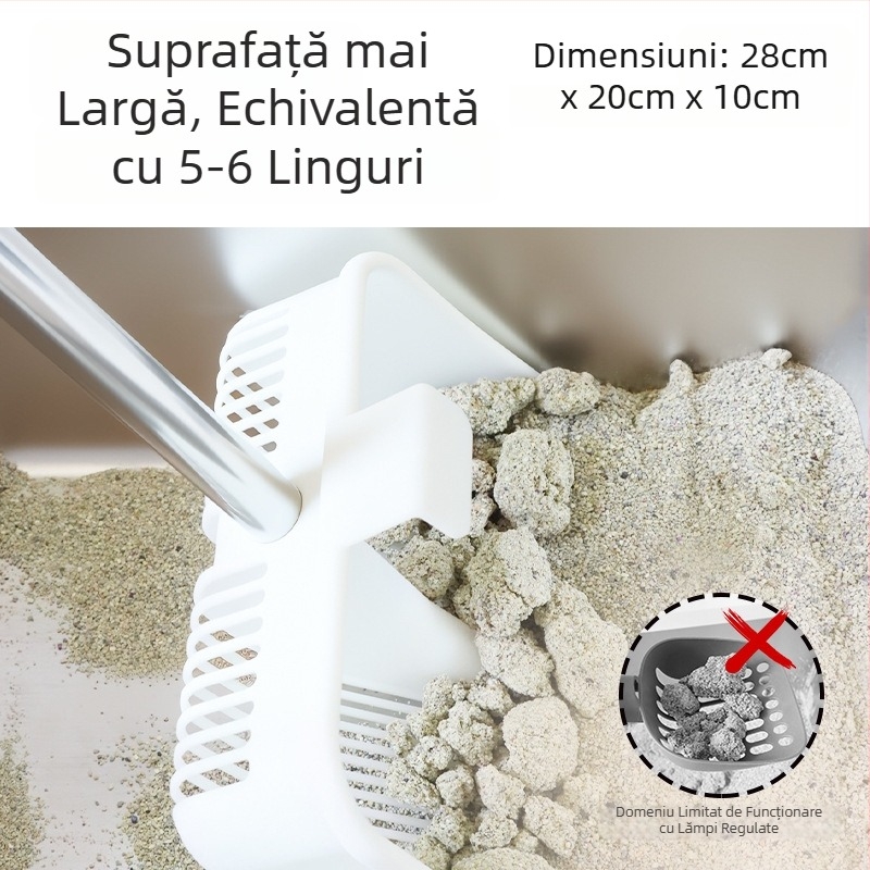 Lopată pentru nisip de pisici cu mâner lung din oțel inoxidabil — metal, Brand Little Nian, pentru animale de companie