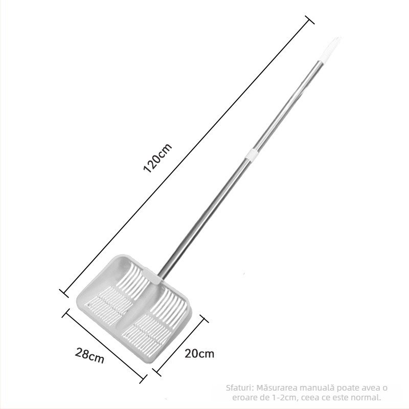 Lopată pentru nisip de pisici cu mâner lung din oțel inoxidabil — metal, Brand Little Nian, pentru animale de companie