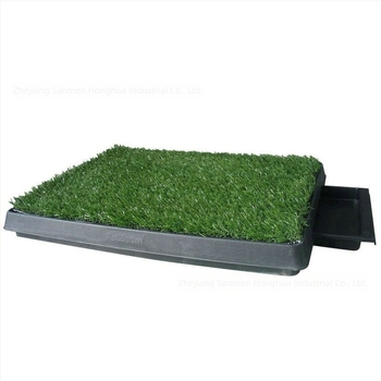 Toaletă pentru animale de companie cu sertar și covoraș gazon, corp din plastic (Material: Plastic; Cantitate în cutie: 4)