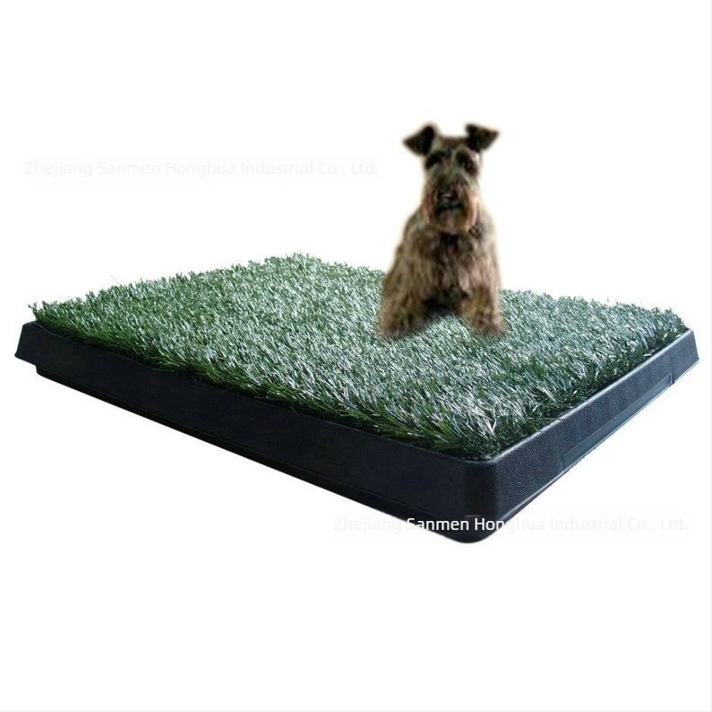 Toaletă pentru animale de companie cu sertar și covoraș gazon, corp din plastic (Material: Plastic; Cantitate în cutie: 4)