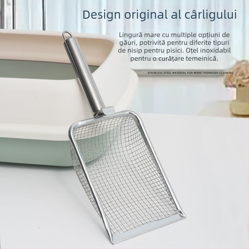 Lopată din plastic pentru nisip de pisică, pentru toaletă, producție locală