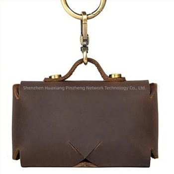 Dispenser de saci pentru fecalele câinelui din piele naturală – portabil, piele de vită, cod produs Hxpz2025080202