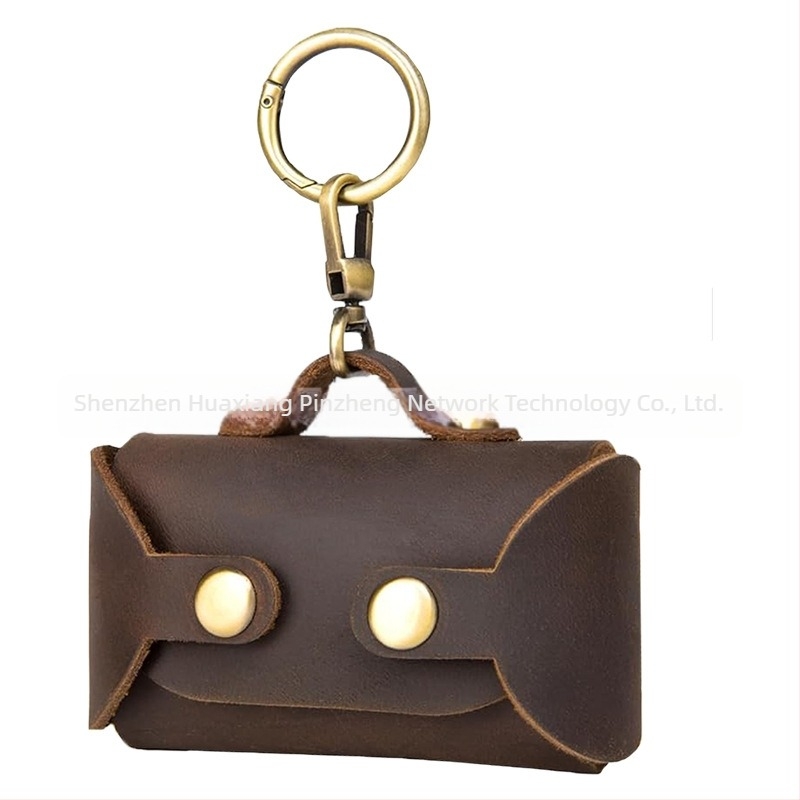 Dispenser de saci pentru fecalele câinelui din piele naturală – portabil, piele de vită, cod produs Hxpz2025080202