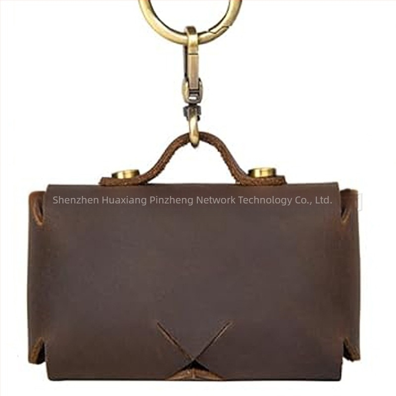 Dispenser de saci pentru fecalele câinelui din piele naturală – portabil, piele de vită, cod produs Hxpz2025080202