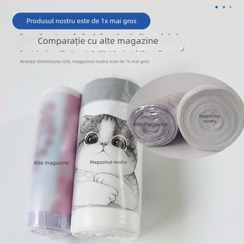 Saci inteligenți pentru litiera pisicii – cu șnur, întăriți, fără lopată, PE, rolă continuă