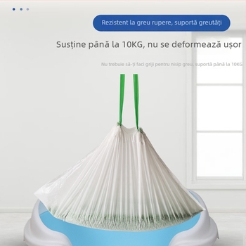 Saci inteligenți pentru litiera pisicii – cu șnur, întăriți, fără lopată, PE, rolă continuă